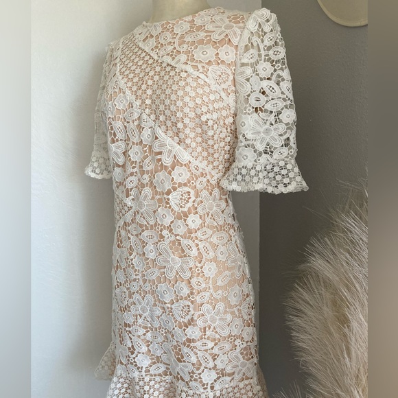 ❤️ Lulus My Dearest White Lace Short Sleeve Mini Dress - Picture 6 of 7